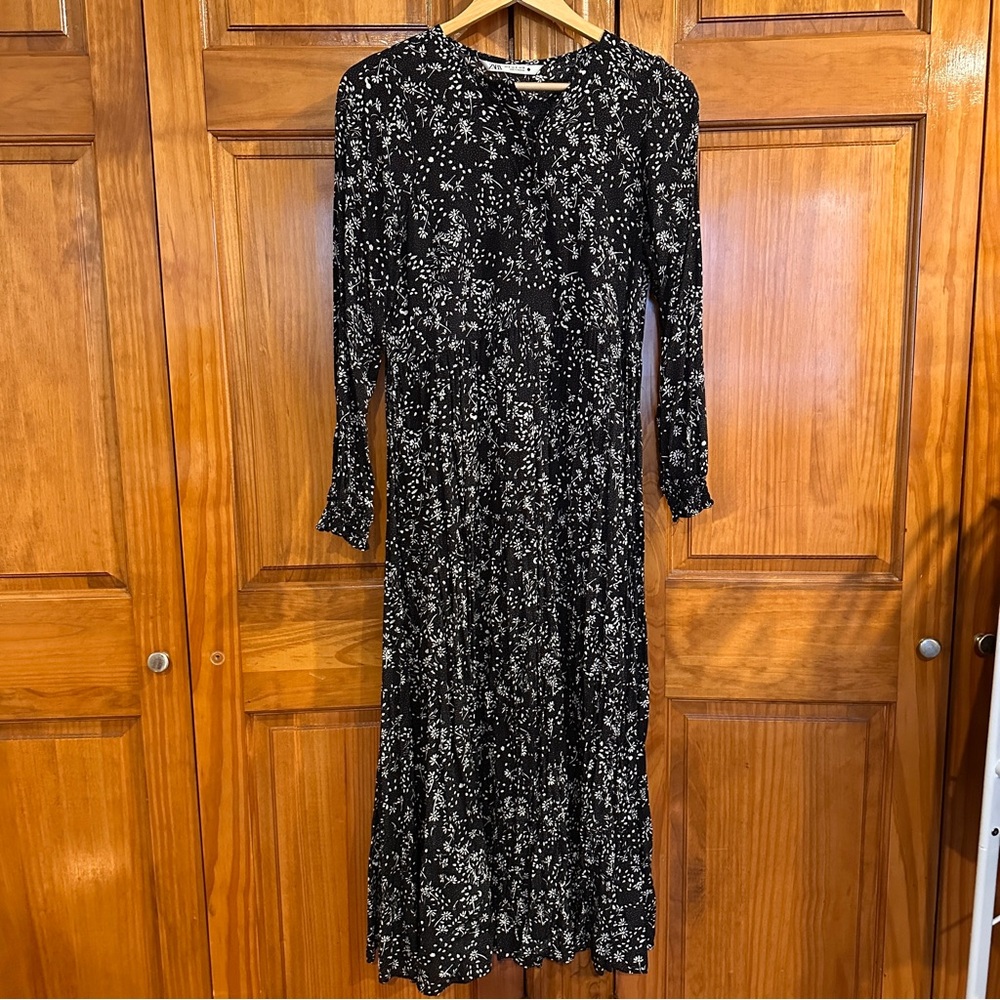 Zara Black Floral Dress